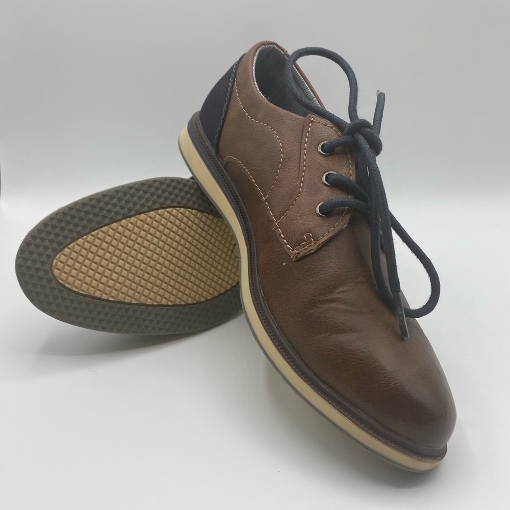 Max + Jake Lil' Oliver Oxfords Boys Size 2 Excellent Condition Navy and Brown